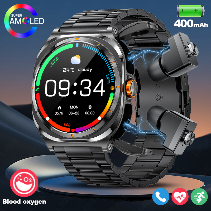 Smartwatch Sports Watches For Women - LIGE 2025 นาฬิกาหูฟังไร้สาย 2-in-1 สมาร์ทวอท์ชบลูทูธโทร 100