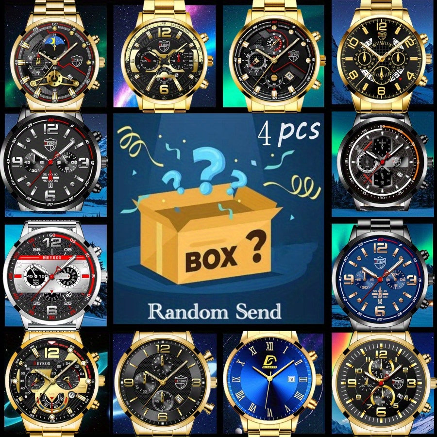 Analog Quartz Watch - กล่องลึกลับซื้อ 1 แถม 3 กล่องตาบอดสุ่มผู้ชาย 4