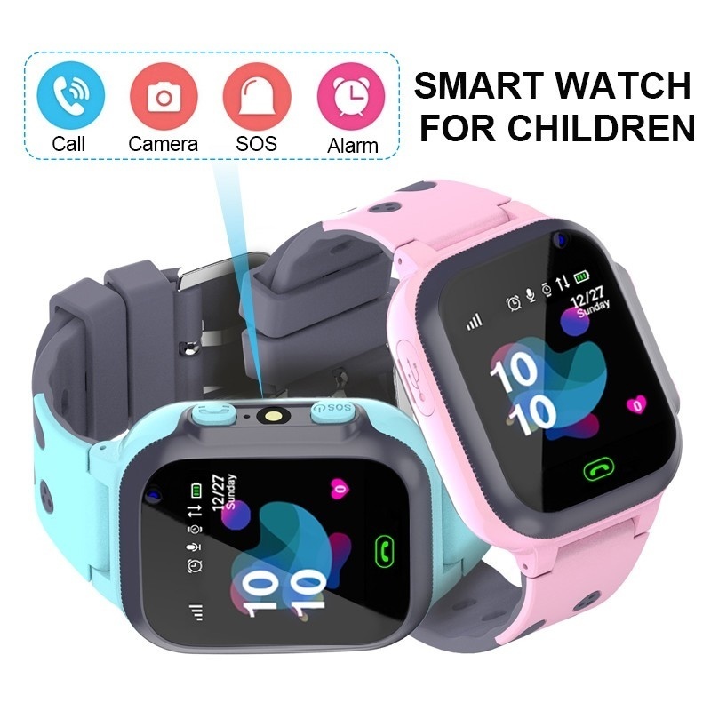 Smartwatch Watches Gift For Girls - เด็กดูสมาร์ทนาฬิกาอัจฉริยะกันน้ําสําหรับเด็กหนุ่มๆสาวๆของขวัญที่มีหน้าจอสัมผัสกล้องปลุก SOS โทรตําแหน่งติดตาม