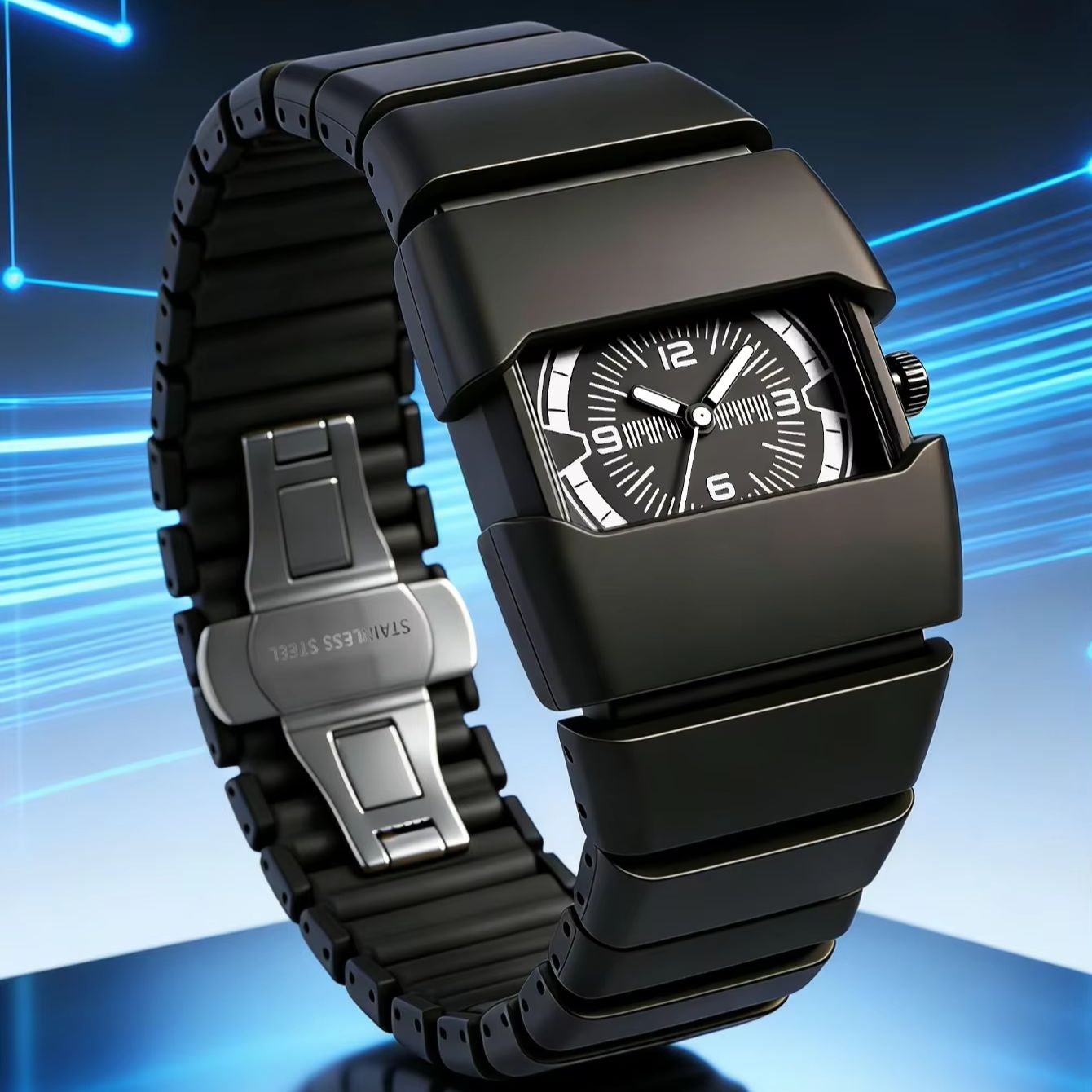 Analog Quartz Watch - นาฬิกาข้อมือดิจิตอล TOMI แฟชั่นสำหรับผู้ชาย นาฬิกาลำลองสไตล์มินิมอล นาฬิกาอิเล็กทรอนิกส์ เหมาะสำหรับใช้ในชีวิตประจำวัน