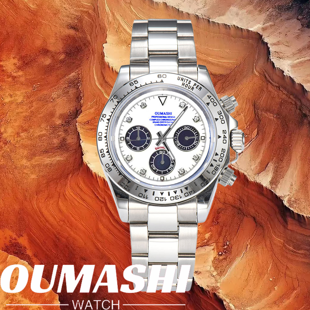 Analog Quartz Watch - นาฬิกาหรู VK63 กระจกแซฟไฟร์ ตัวเรือนสแตนเลสสตีล 316L กันน้ำ
