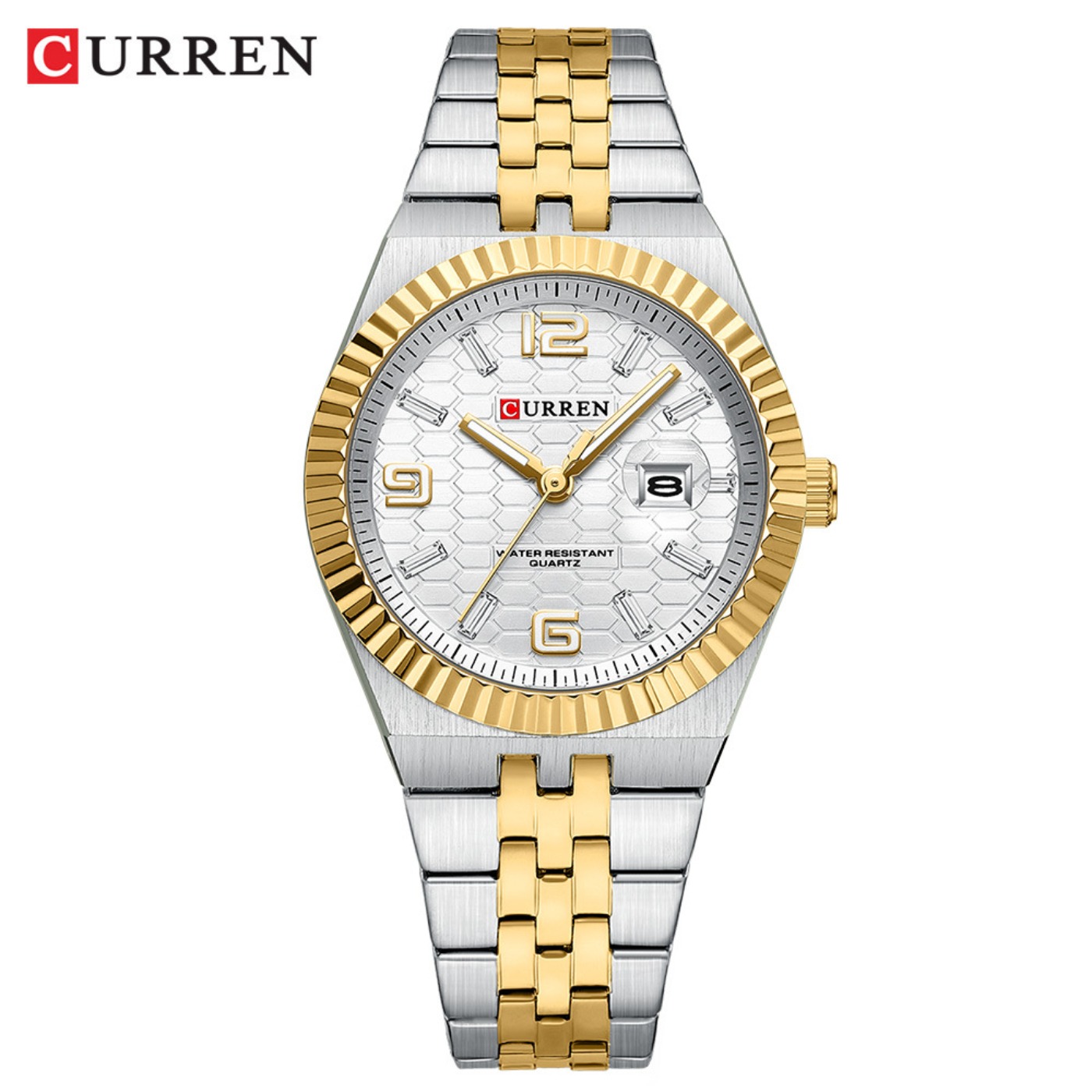 Analog Quartz Watch - CURREN นาฬิกาข้อมือผู้หญิง ระบบควอทซ์ แอนะล็อก กันน้ำ นาฬิกาข้อมือผู้หญิงพร้อมวันที่