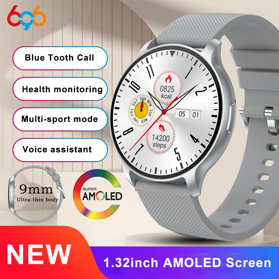 Smartwatch Ladies Watches For Women - นาฬิกาอัจฉริยะหน้าจอ AMOLED บางเฉียบ 1.32 นิ้ว สำหรับผู้ชายและผู้หญิง