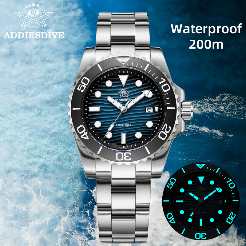 Analog Quartz Watch - นาฬิกาควอตซ์ ADDIESDIVE รุ่น 2115 สำหรับผู้ชาย หน้าปัดสีทราย