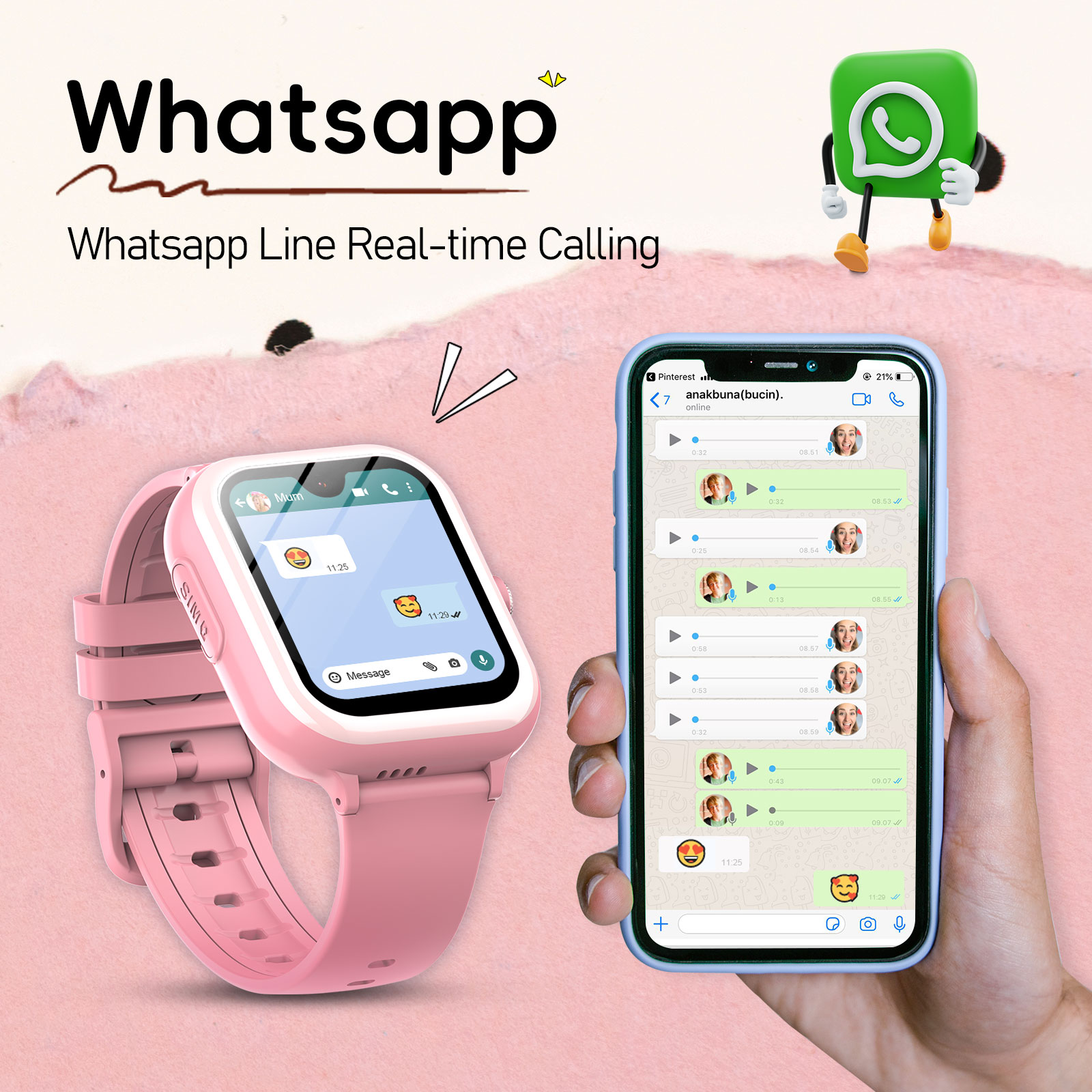 วอนเล็กซ์ KT31 สมาร์ทวอทช์สำหร - Smartwatch Watch Whatsapp บทวิจารณ์และราคา