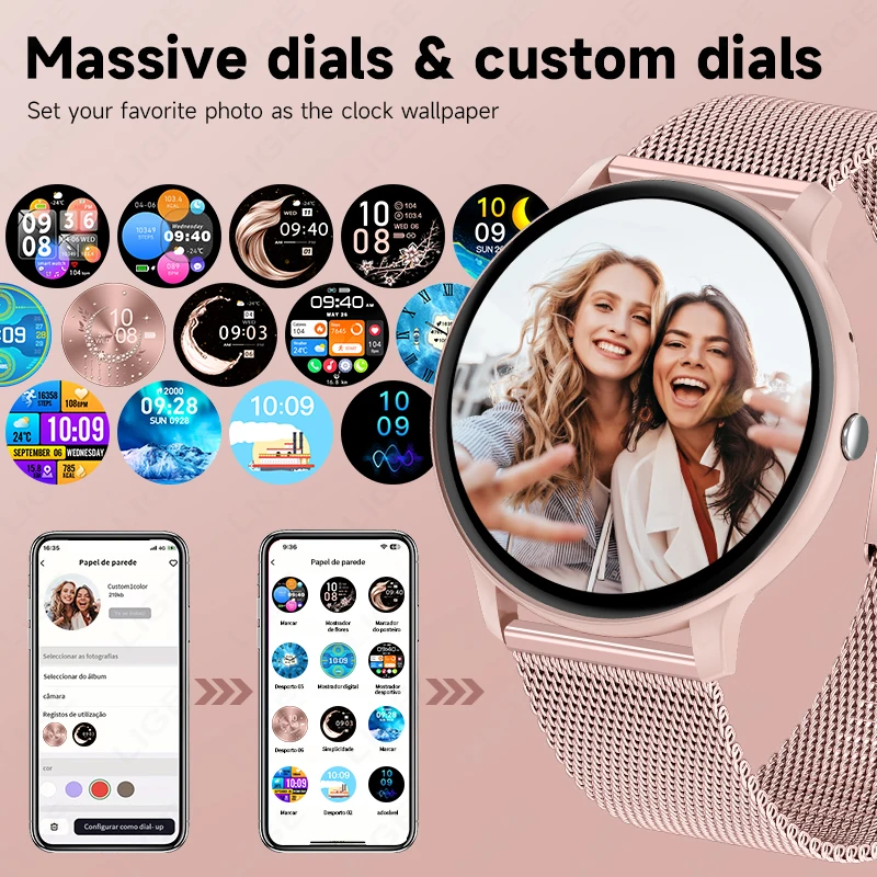 นาฬิกาอัจฉริยะ LIGE รองรับการโ - Smartwatch Ladies Watches For Women บทวิจารณ์และราคา