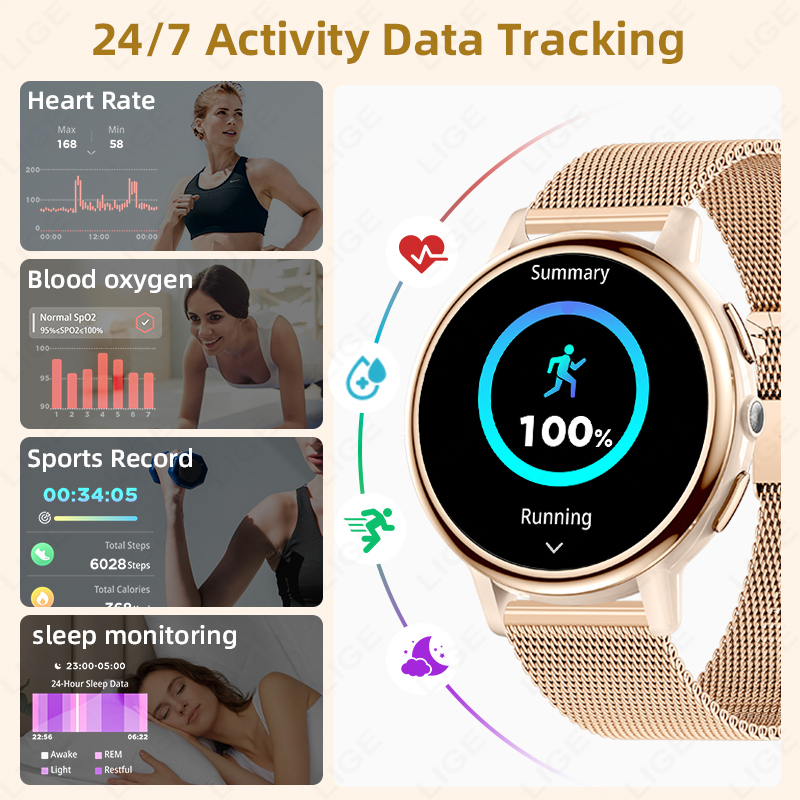 LIGE แฟชั่นนาฬิกาสมาร์ทผู้หญิง - Smartwatch Ladies Watches For Women บทวิจารณ์และราคา