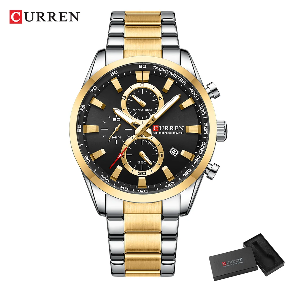 CURREN ลำลองควอตซ์โครโนสปอร์ตน - Analog Quartz Watch บทวิจารณ์และราคา