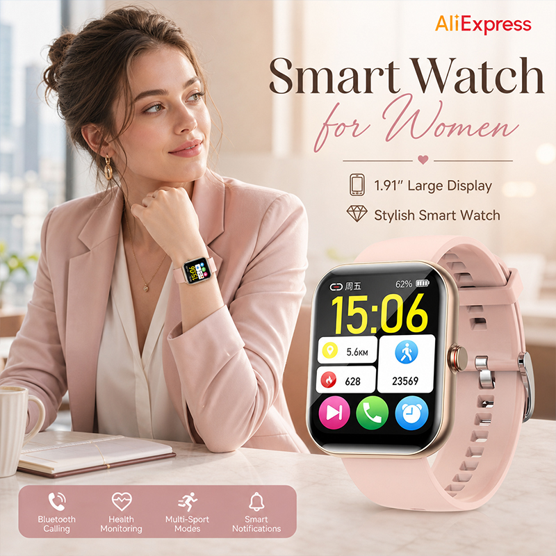 สมาร์ทวอทช์สำหรับผู้หญิง รองรั - Smartwatch Sports Watches For Women บทวิจารณ์และราคา