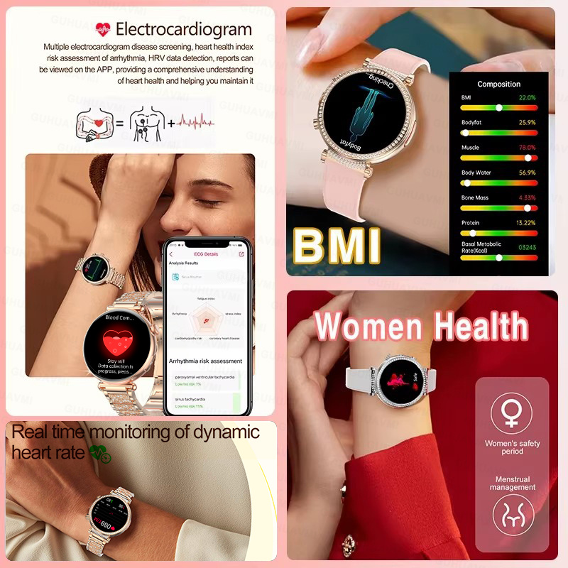 สมาร์ทวอทช์ใหม่ขนาด 1.27 นิ้ว  - Smartwatch Ladies Watches For Women บทวิจารณ์และราคา
