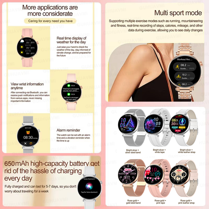 สมาร์ทวอทช์ใหม่ขนาด 1.27 นิ้ว  - Smartwatch Ladies Watches For Women บทวิจารณ์และราคา