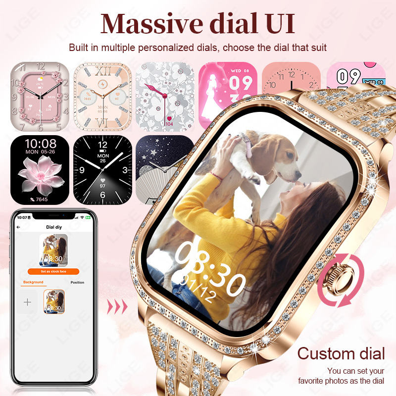 นาฬิกาอัจฉริยะ LIGE สำหรับผู้ห - Smartwatch Ladies Watches For Women บทวิจารณ์และราคา