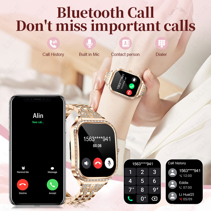 นาฬิกาอัจฉริยะ LIGE สำหรับผู้ห - Smartwatch Ladies Watches For Women บทวิจารณ์และราคา