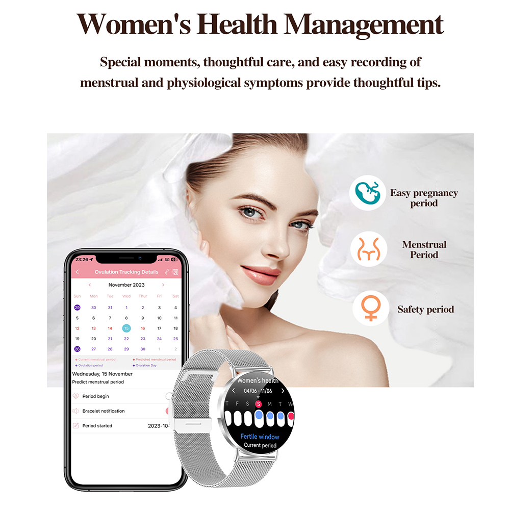 KM88 ผู้หญิงสมาร์ทวอทช์แฟชั่น  - Smartwatch Ladies Watches For Women บทวิจารณ์และราคา